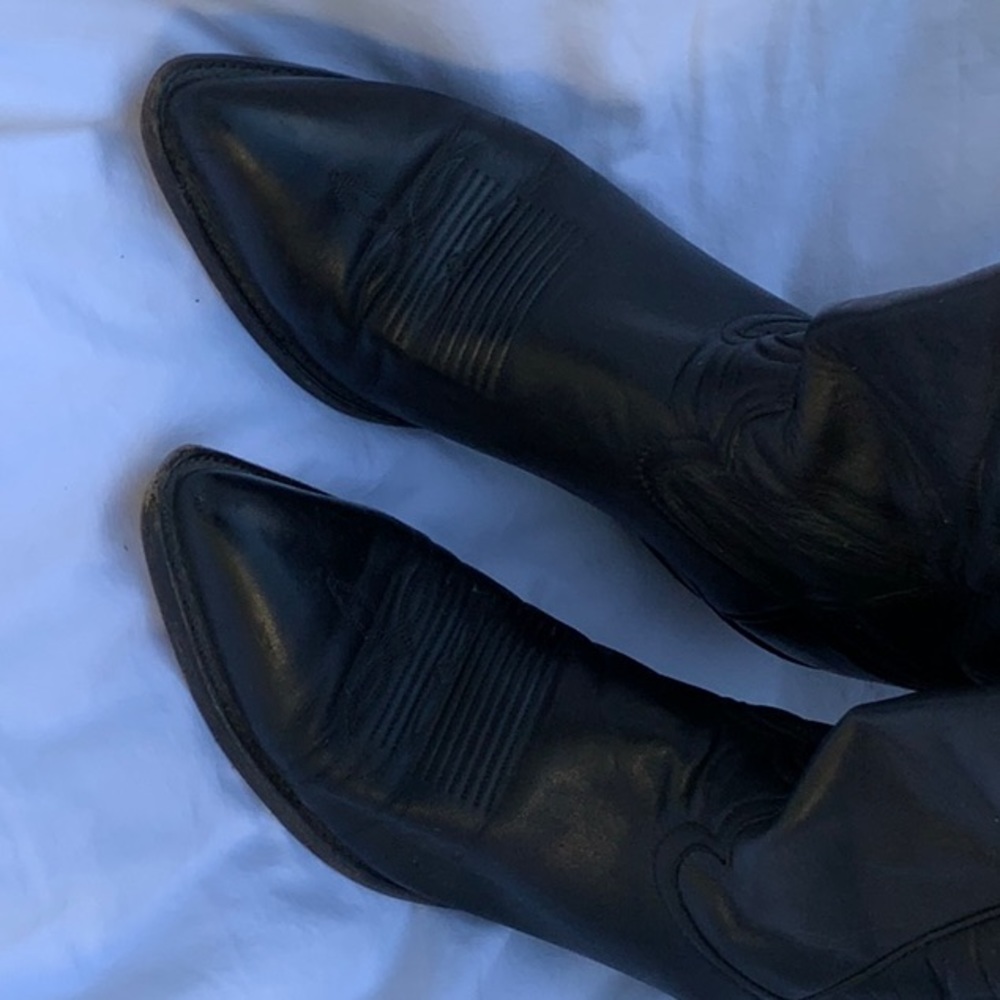 Vintage Tony Lama Black Cowboy/work boots Sz 9B Style #6158 Reg# 404910047 - Picture 16 of 16